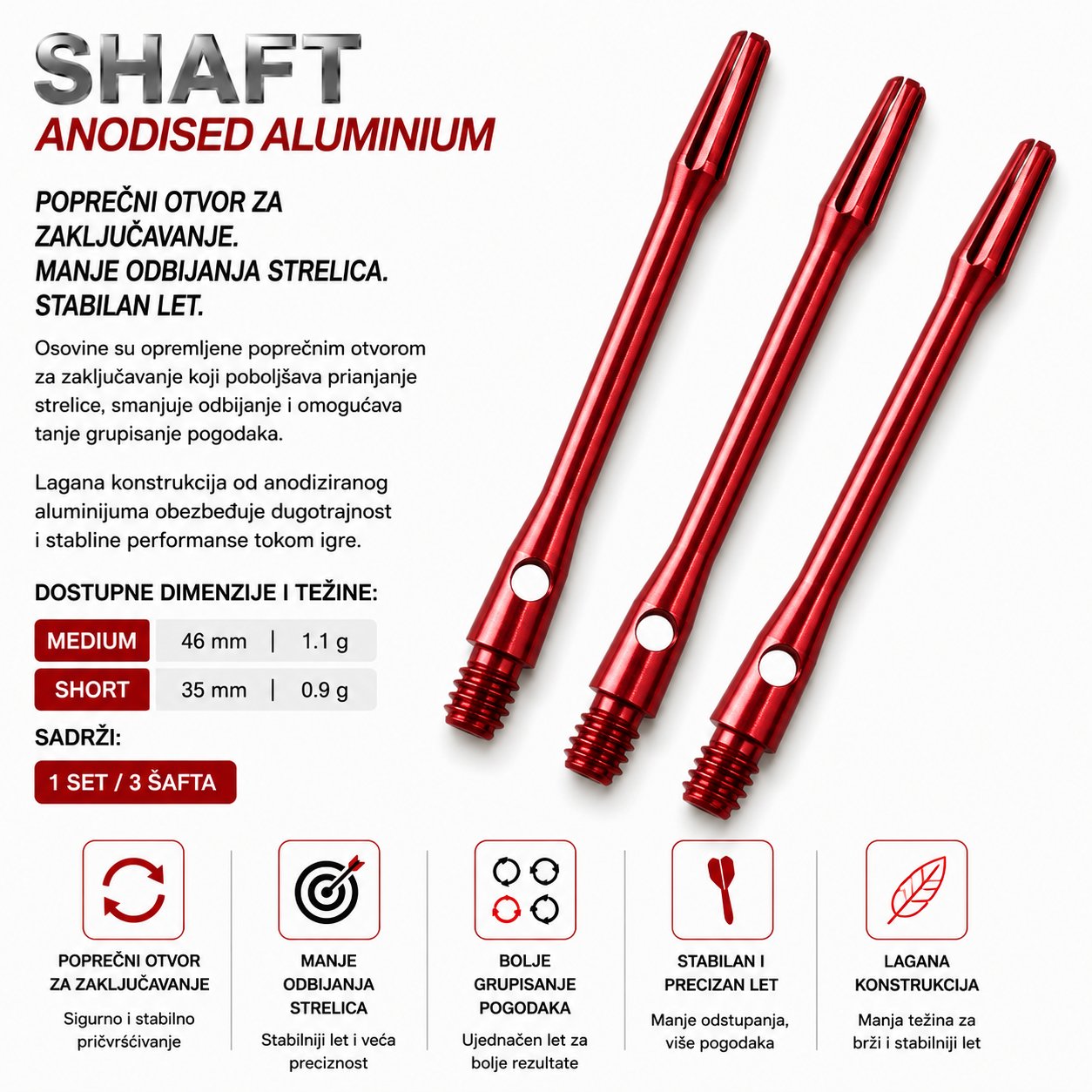 Harrows Anodised shaft za pikado
