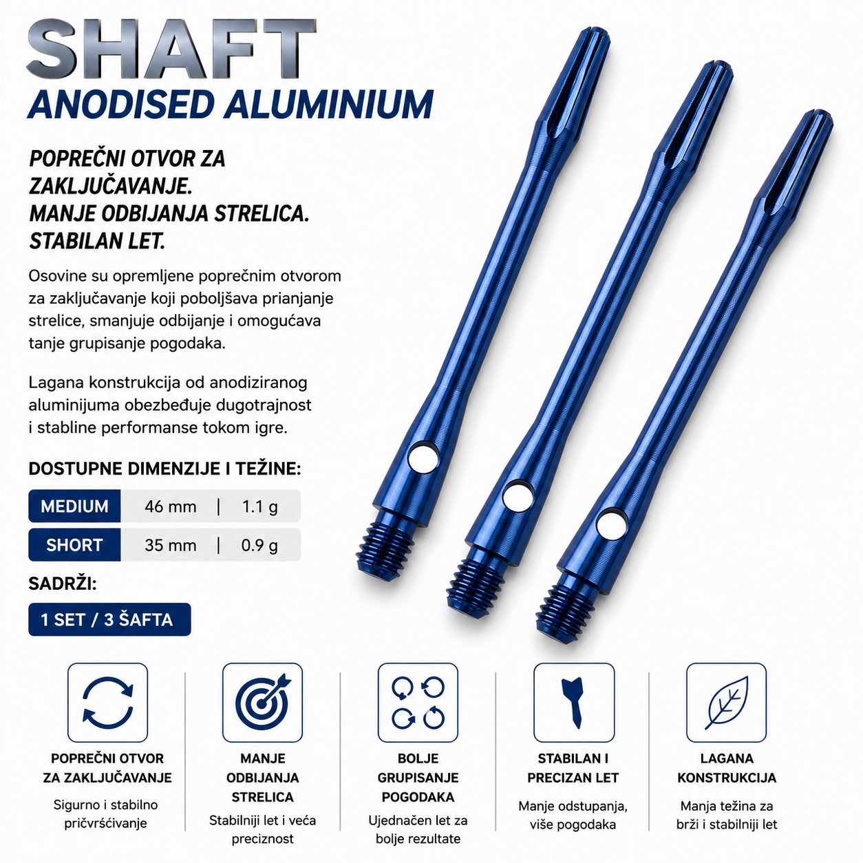 Harrows Anodised shaft za pikado