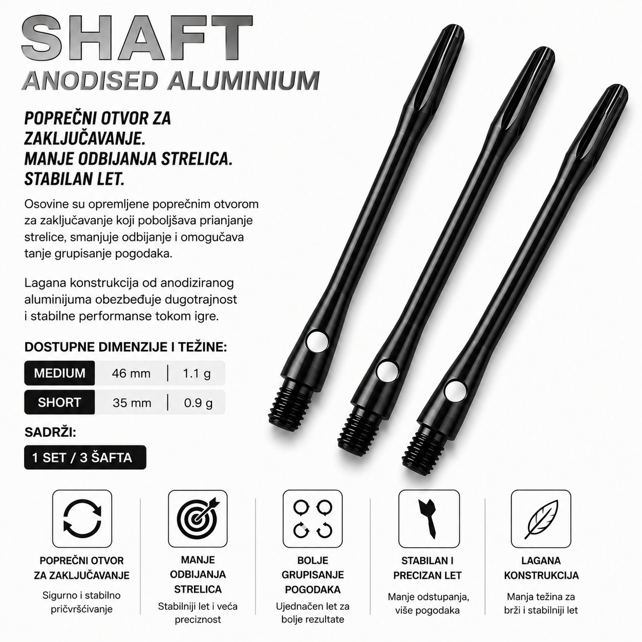 Harrows Anodised shaft za pikado
