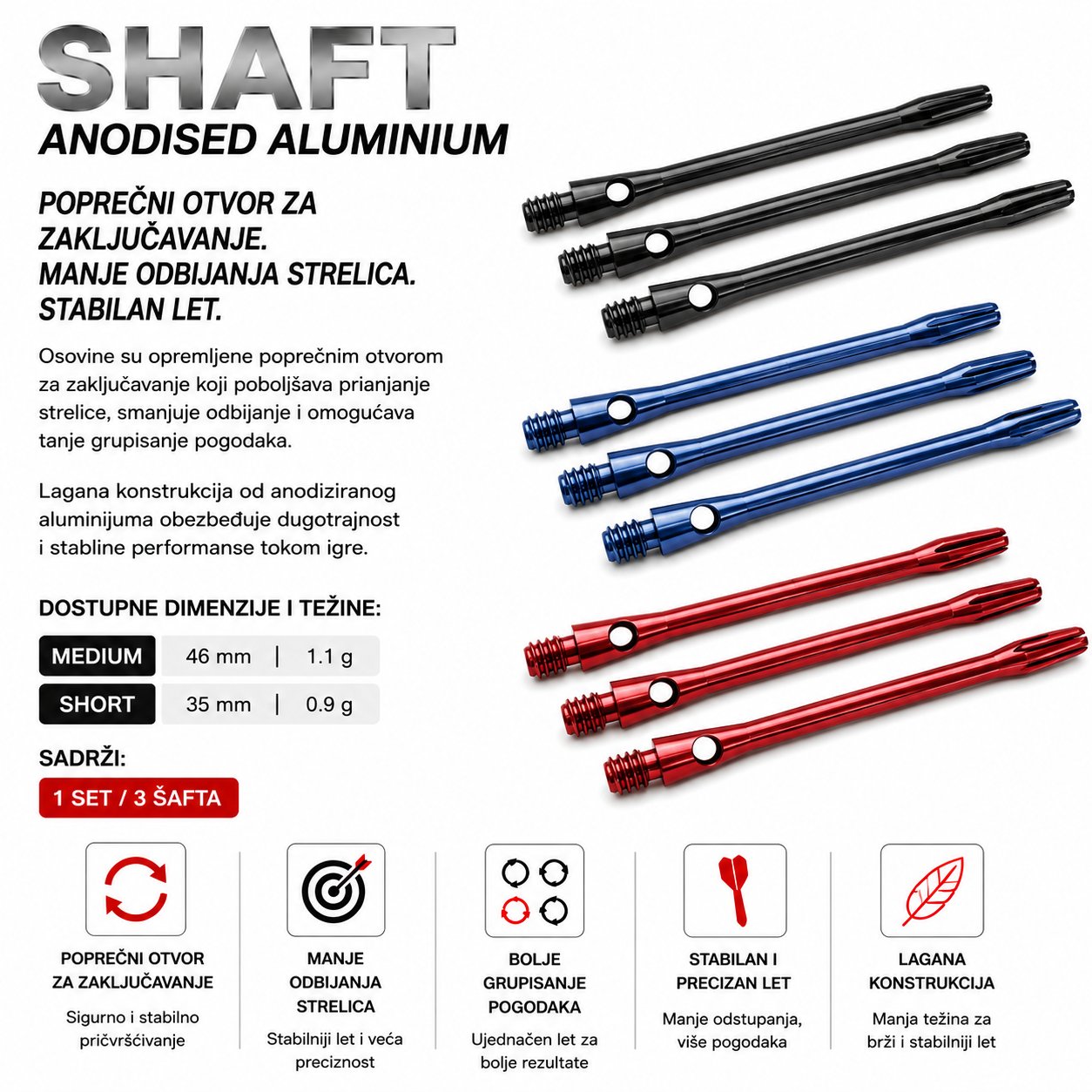 Harrows Anodised shaft za pikado