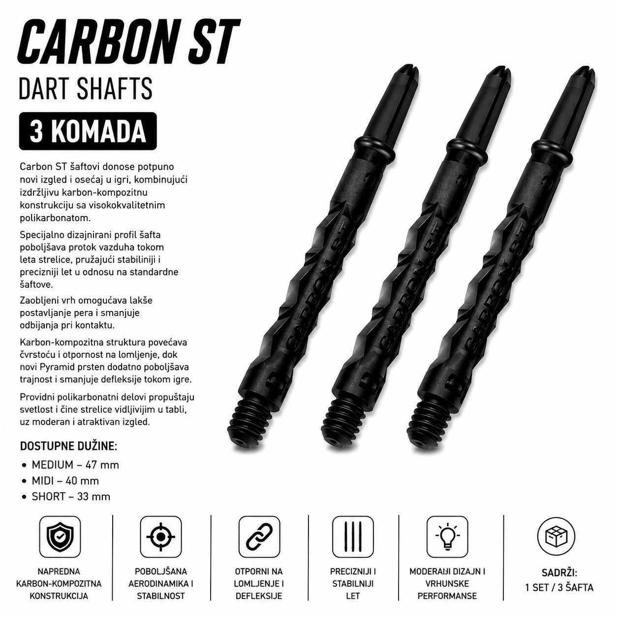 Harrows Carbon ST shaft za pikado