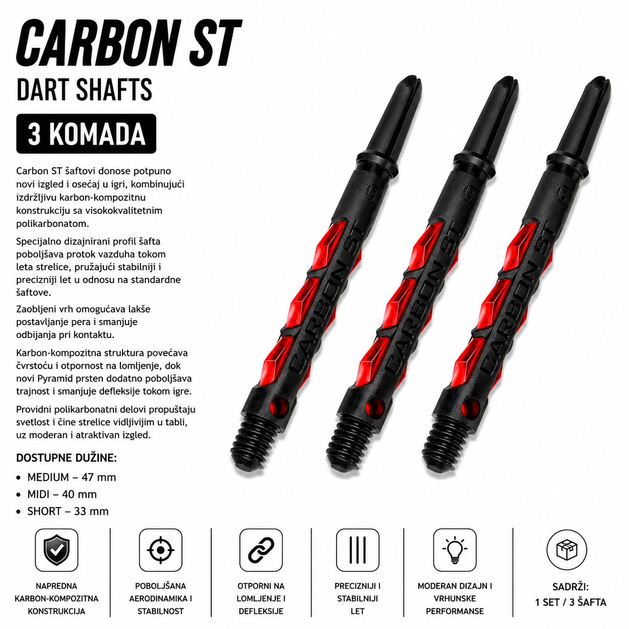 Harrows Carbon ST shaft za pikado
