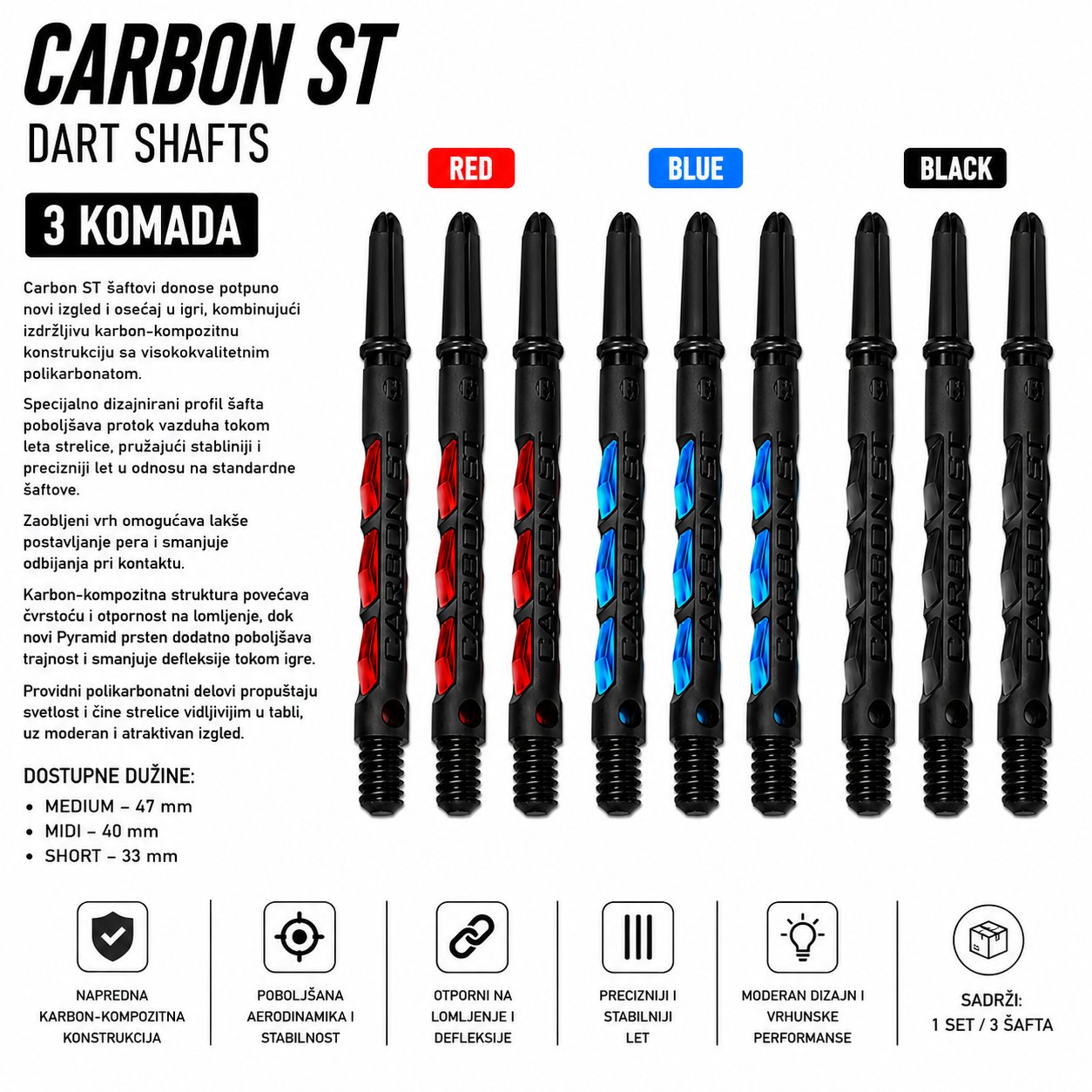 Harrows Carbon ST shaft za pikado