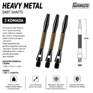 Harrows Heavy Metal shaft za pikado