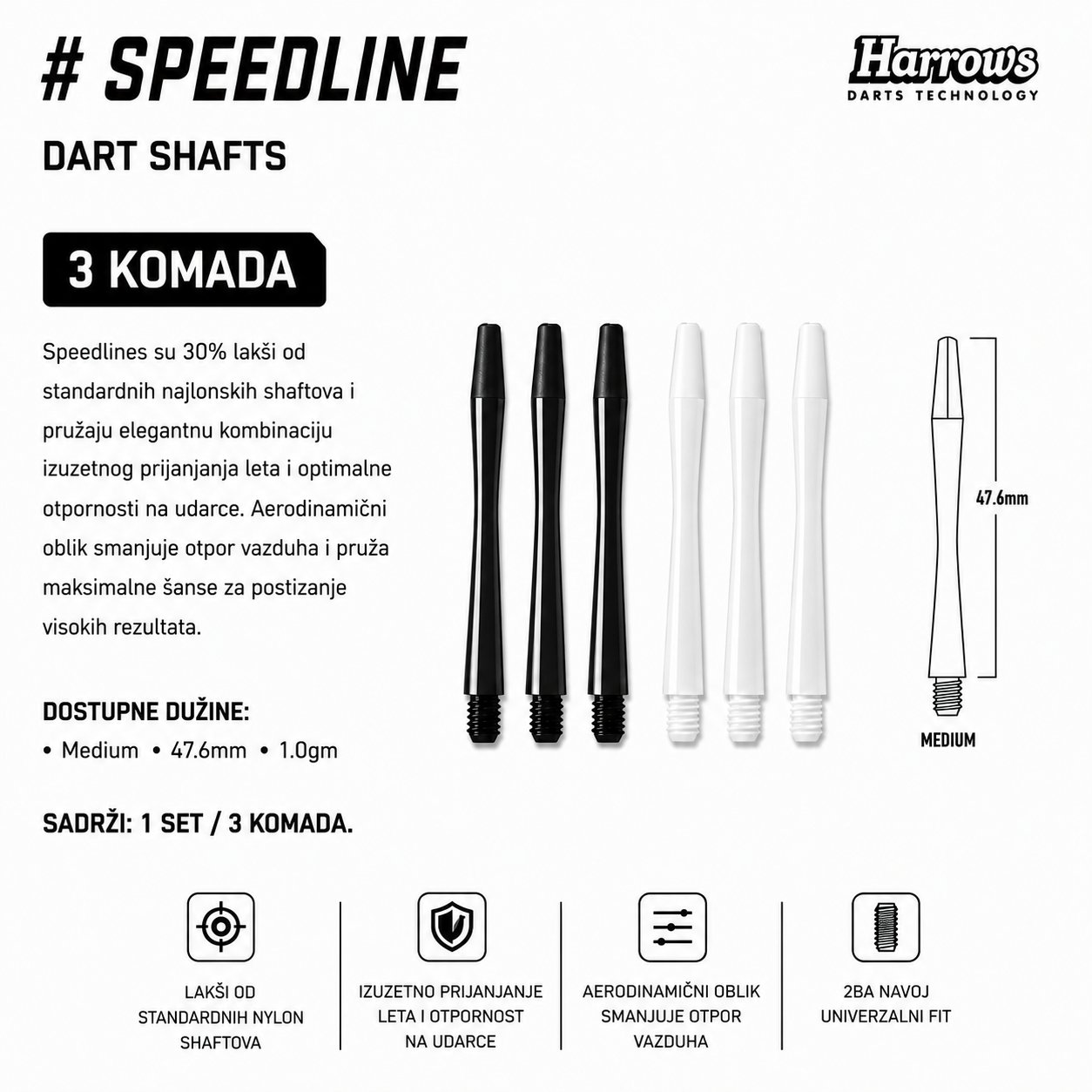 Harrows Speedline shaft za pikado