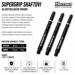 Harrows Supergrip Spin shaft za pikado