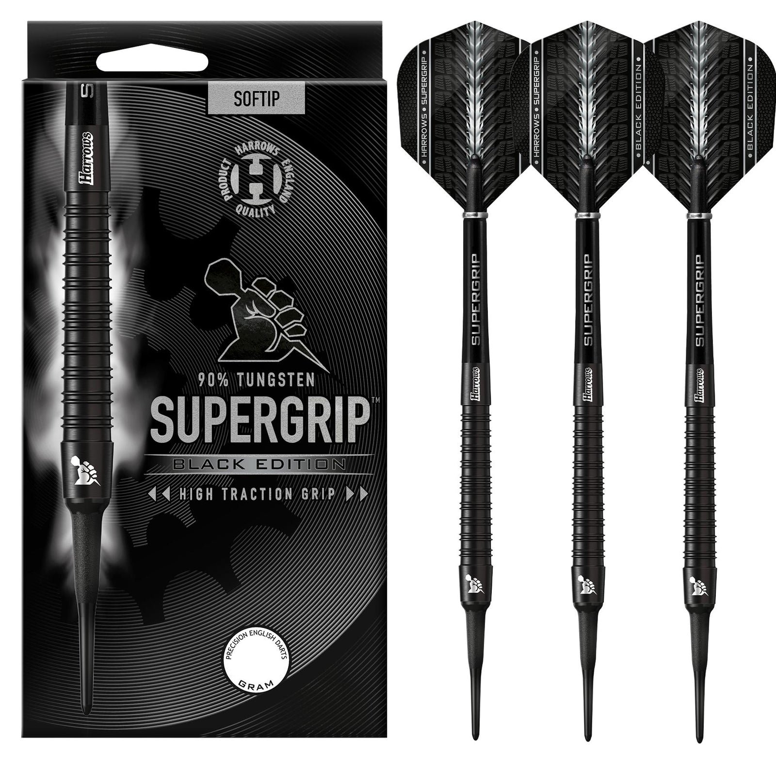 Harrows Supergrip Black – soft strelice